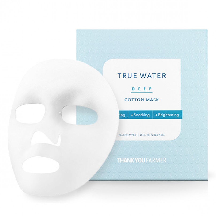 Глубоко увлажняющая маска-салфетка Thank You Farmer True Water Deep Cotton Mask