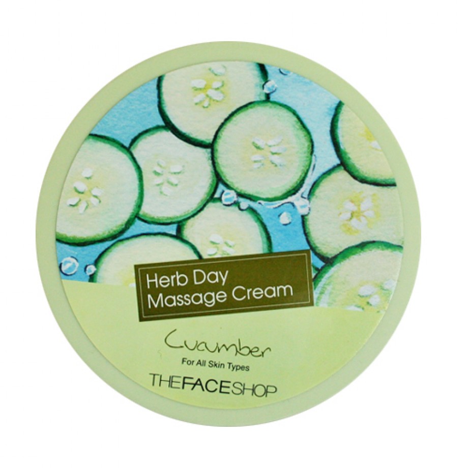 Массажный крем для лица с огурцом The Face Shop Herb Day Massage Cream Cucumber
