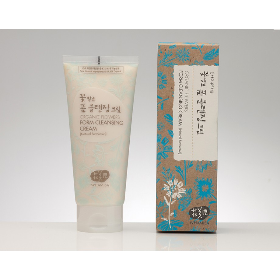 Очищающий крем для лица на основе органических цветов Whamisa Organic Flowers Ferment Form Cleansing Cream