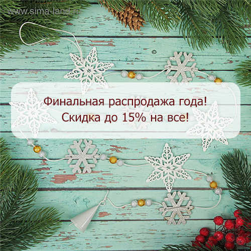 Финальная распродажа года - скидка до 15% на все!